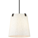 Weston Pendant - Matte Black / Creme Fabric