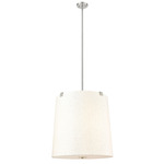 Weston Pendant - Brushed Nickel / Creme Fabric