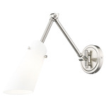 Julia Swing-arm Wall Sconce - Brushed Nickel / Opal