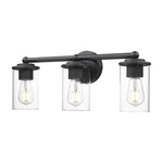 Thayer Bathroom Vanity Light - Matte Black / Clear