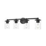 Thayer Bathroom Vanity Light - Matte Black / Clear