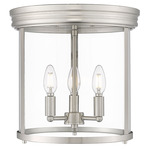 Thayer Ceiling Flush Light - Brushed Nickel / Clear