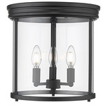 Thayer Ceiling Flush Light - Matte Black / Clear