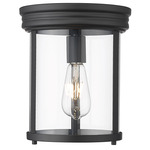 Thayer Ceiling Flush Light - Matte Black / Clear