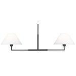 Leila Linear Chandelier - Matte Black / White Linen