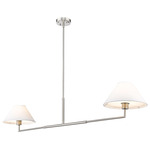 Leila Linear Chandelier - Brushed Nickel / White Linen