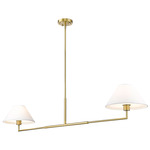 Leila Linear Chandelier - Luxe Gold / White Linen