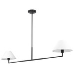 Leila Linear Chandelier - Matte Black / White Linen