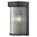 Carnaby Wall Sconce - Matte Black / Clear Ribbed
