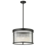 Carnaby Pendant - Matte Black / Clear Ribbed