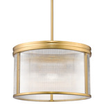 Carnaby Pendant - Modern Gold / Clear Ribbed