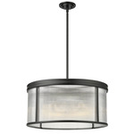 Carnaby Pendant - Matte Black / Clear Ribbed