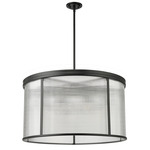 Carnaby Pendant - Matte Black / Clear Ribbed