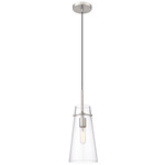 Kira Pendant - Brushed Nickel / Clear