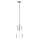 Kira Pendant - Brushed Nickel / Clear