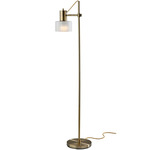 Rhodes Floor Lamp - Antique Brass / Glossy Black