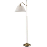 Derby Floor Lamp - Antique Brass / White Linen