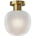 Magnolia Ceiling Flush Mount - Antique Brass / Glossy White