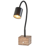 Rutherford Desk Lamp - Travertine / Black