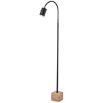 Rutherford Arc Floor Lamp - Travertine / Black