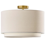 Finley Double Layer Flush Mount - Antique Brass / White