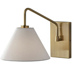 Finley Tapered Wall Sconce - Antique Brass / White