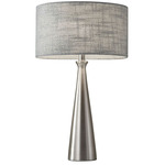 Linda Table Lamp - Brushed Steel / Light Grey