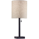 Liam Table Lamp - Dark Bronze / Natural Linen