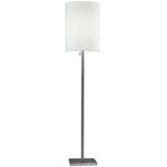 Liam Floor Lamp - Brushed Steel / White Linen