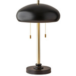 Cap Table Lamp - Antique Brass/ Black / Black