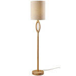 Mayfair Floor Lamp - Natural Wood / Beige