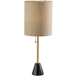 Tucker Table Lamp - Antique Brass/ Black / Beige