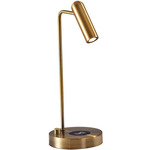 Kaye Desk Lamp with Charging Port - Antique Brass / Antique Brass