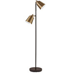 Malcolm Floor Lamp - Matte Black / Antique Brass