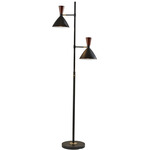 Arlo Tree Floor Lamp - Black / Antique Brass / Walnut