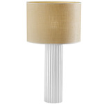 Primrose Table Lamp - White / Natural Linen