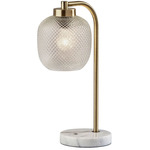 Natasha Table Lamp - Antique Brass / Clear Textured Glass