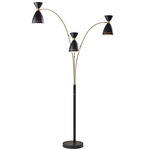 Oscar 3-Arms Tree Lamp - Black / Antique Brass / Black