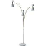 Oscar 3-Arms Tree Lamp - White / Antique Brass / White