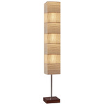 Sahara Tall Floor Lamp - Brushed Steel / Walnut / Cream