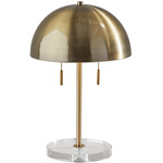 Dome Table Lamp - Clear / Antique Brass