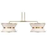 Layla Linear Pendant - Brushed Brass / White Linen