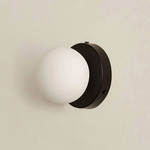 Orb Outdoor Wall / Ceiling Light - Black / White Glass