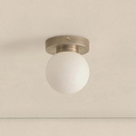 Orb Outdoor Wall / Ceiling Light - Pewter / White Glass