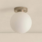 Orb Outdoor Wall / Ceiling Light - Pewter / White Glass