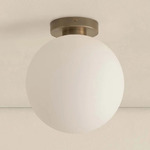 Orb Outdoor Wall / Ceiling Light - Patina Brass / White Glass