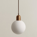 Orb Outdoor Pendant - Patina Brass / White Glass