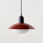 Arundel Mushroom Outdoor Pendant - Black / Oxide Red Shade