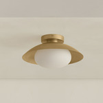 Brass Arundel Mushroom Outdoor Surface Mount - Brass Canopy / Brass Shade