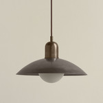 Brass Arundel Orb Outdoor Pendant - Patina Brass / Pewter Shade